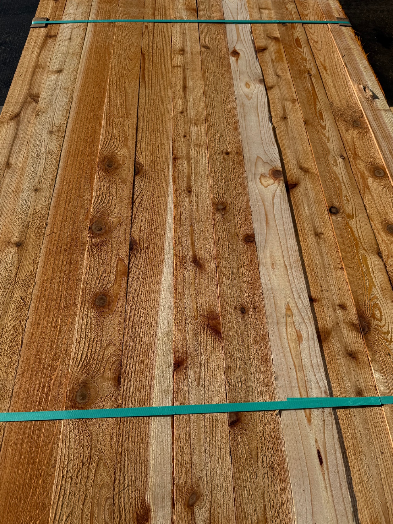 1x4x6 #1 - 2 Face Cedar Fence Boards showing natural characteristics