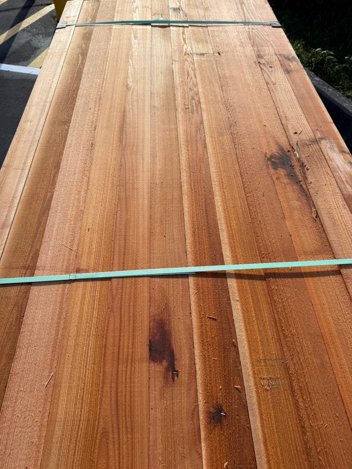 1x4x8 Clear Cedar Fence Boards showing extended length and premium quality
