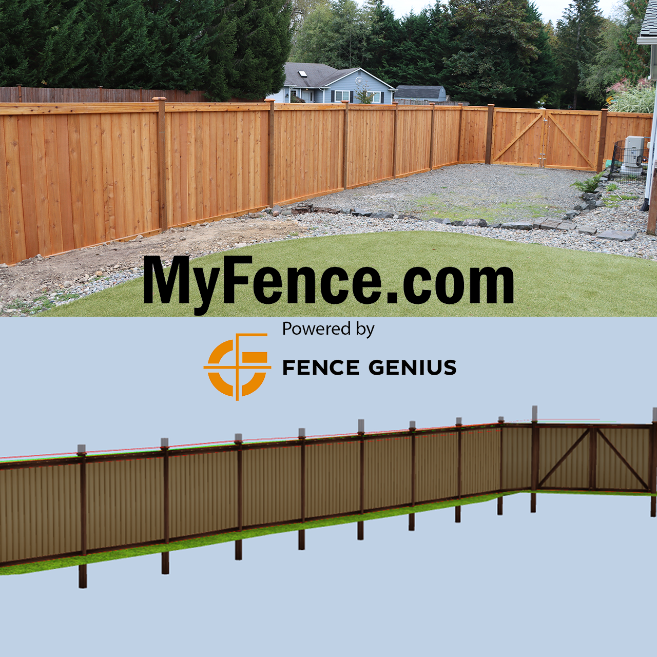 Gate design planned with Fence Genius