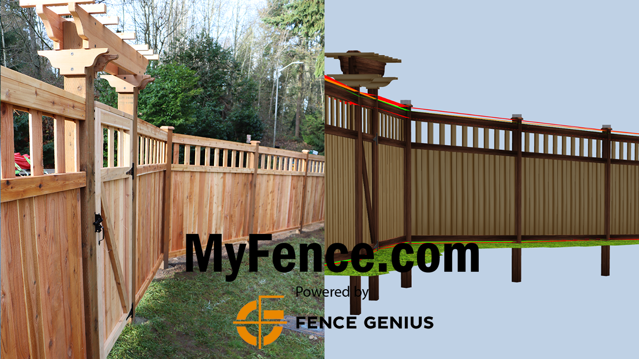 Craftsman fence installation with Fence Genius grade-following model